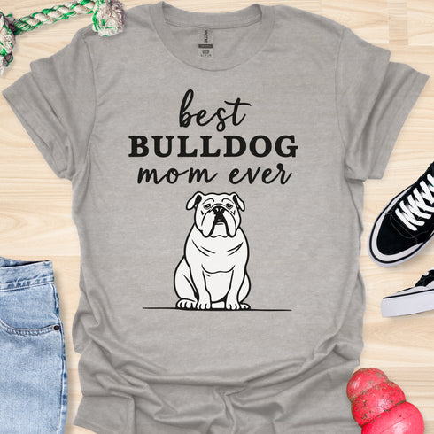 Best bulldog mom ever - V4 - Line Draw T-Shirt